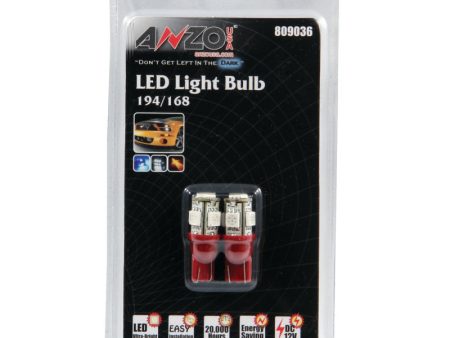 ANZO LED Bulbs Universal 194 168 Red - 5 LEDs Online now