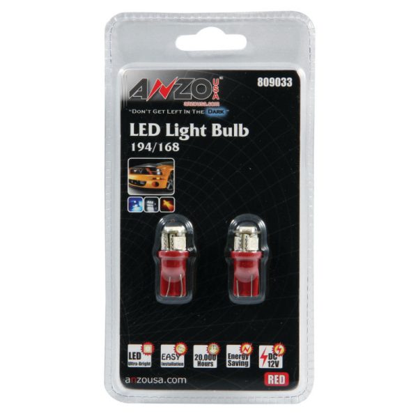 ANZO LED Bulbs Universal 194 168 Red - 4 LEDs Discount