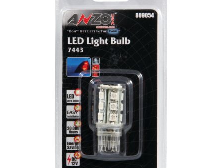 ANZO LED Bulbs Universal 7443 Red - 18 LEDs 1 3 4in Tall on Sale